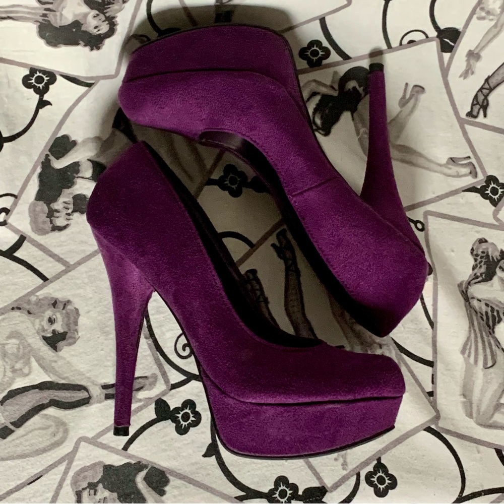 Purple Platform Pumps - Picture 10 of 12